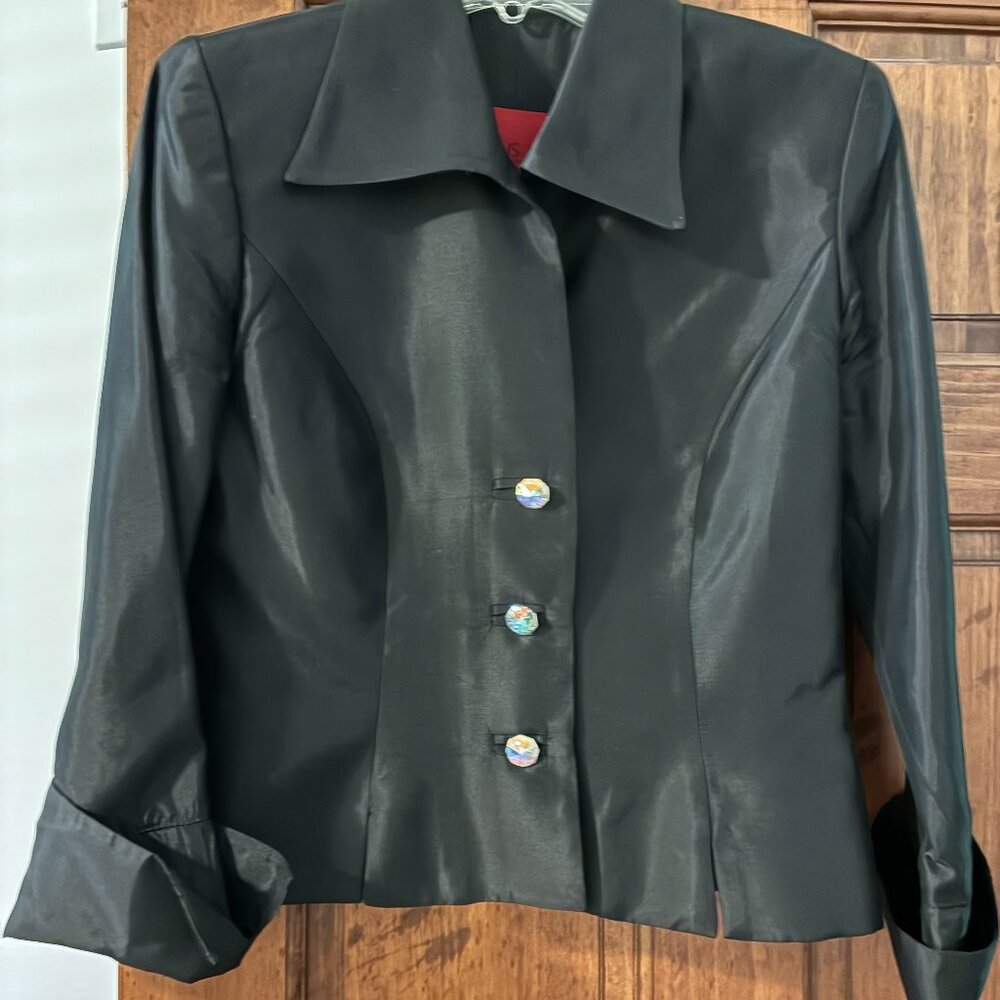 Vintage JS Collections Black Evening Jacket Size 10 - Picture 6 of 6